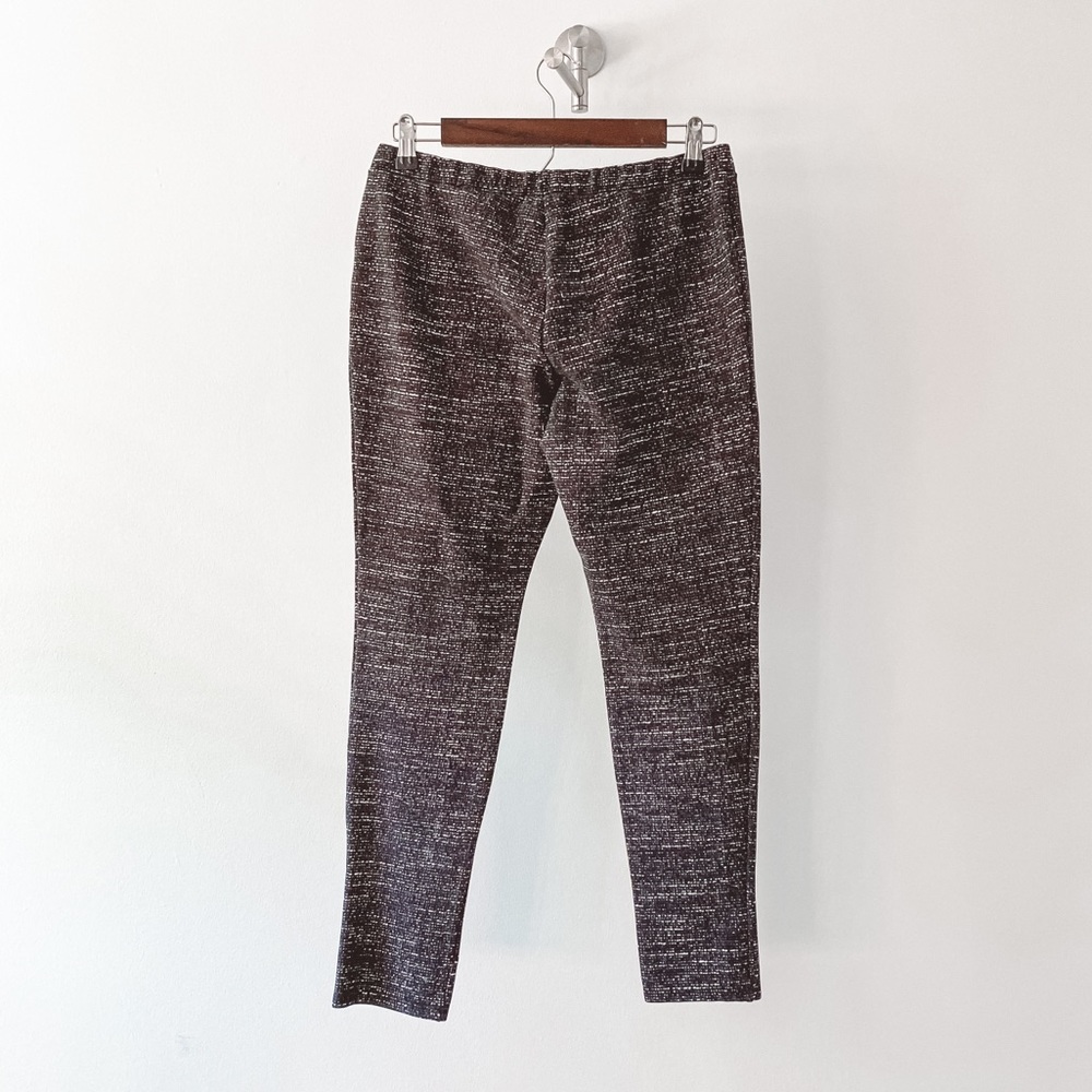 Joie Keena Fall Casual Chic Marled Ponte Stretch Pant Leggings Black Large